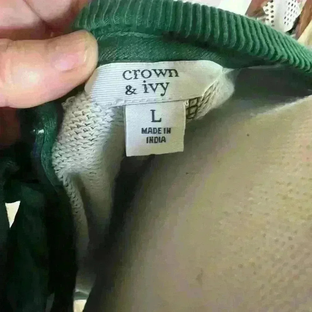 Crown and Ivy ladies sweater Large. Ties in back. Long sleeve NWOT. 100 % cotton - Picture 14 of 15